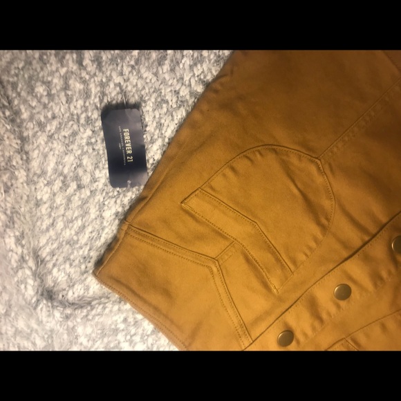 Tan Button-up Mini Skirt - Picture 2 of 5
